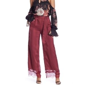 Tularosa Keeton  Wide Leg Striped Lace Pants